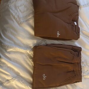 ALO Polyester Chocolate Brown Lounge Set